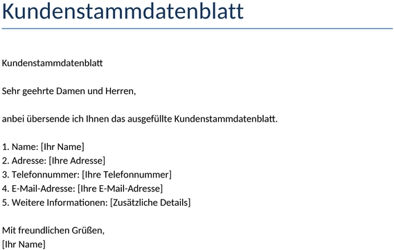 kundenstammdatenblatt