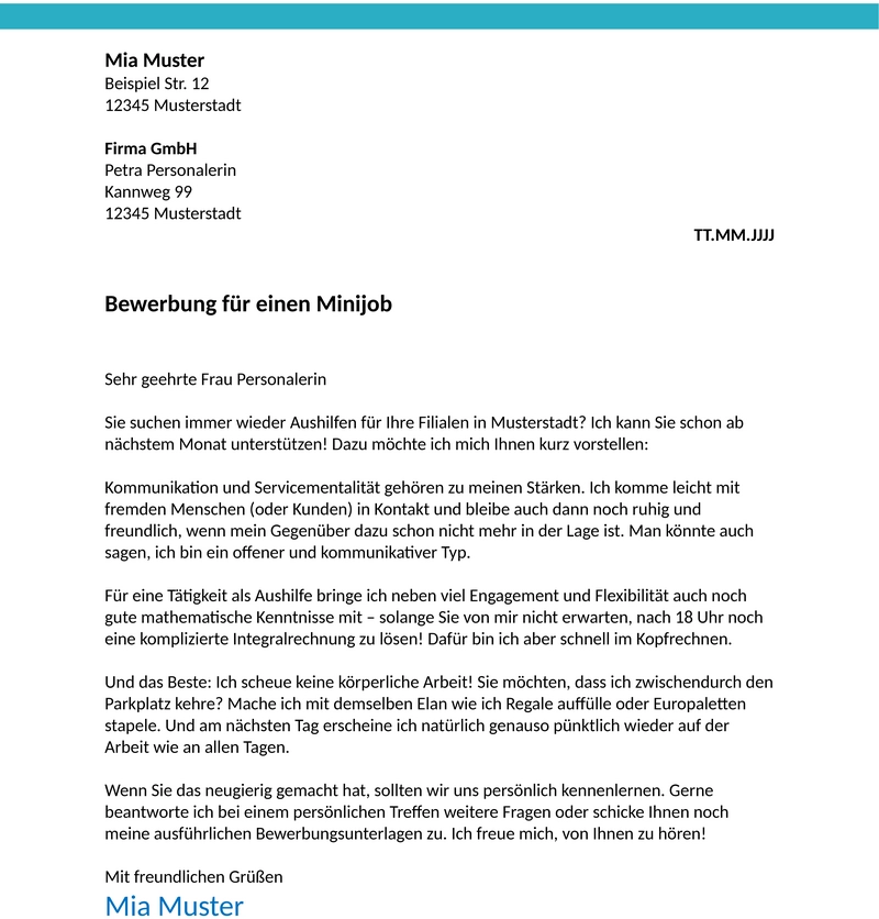 kurzbewerbung-muster-anschreiben-vorlage