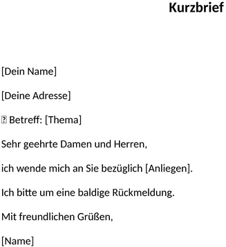 kurzbrief-vorlage