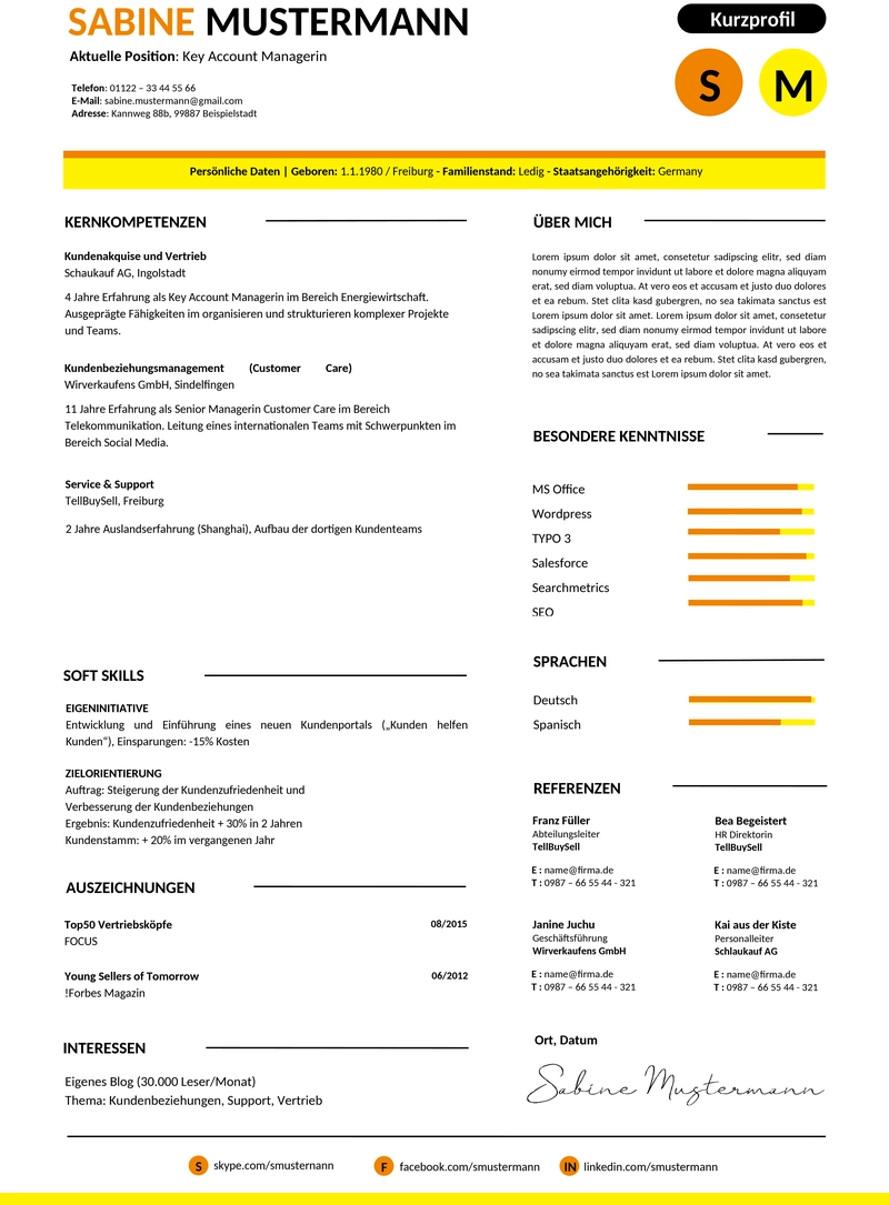 kurzprofil-vorlage-muster-bewerbung