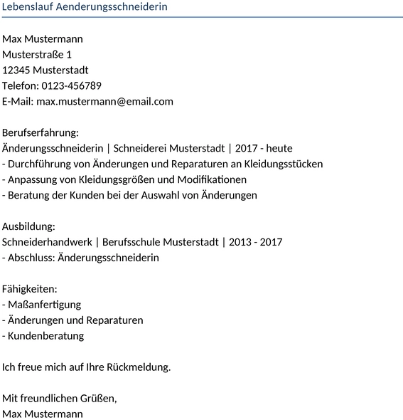lebenslauf-aenderungsschneiderin