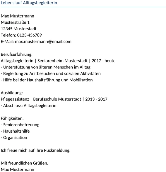 lebenslauf-alltagsbegleiterin