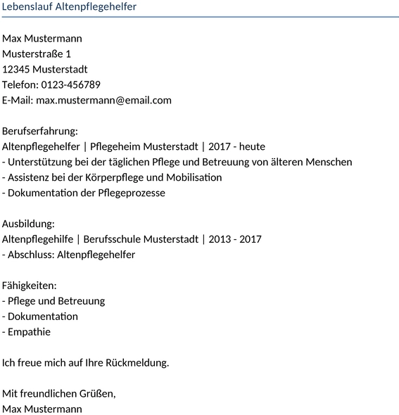 lebenslauf-altenpflegehelfer