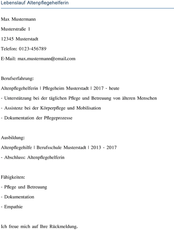 lebenslauf-altenpflegehelferin-uebersichtlich-gestalten
