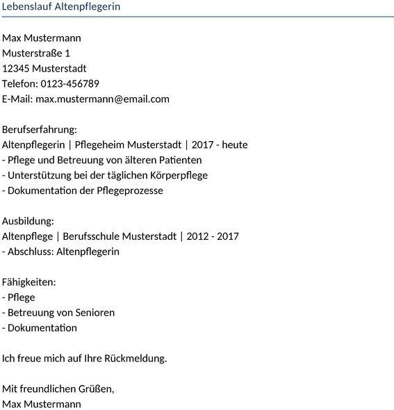 lebenslauf-altenpflegerin