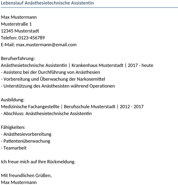 lebenslauf-anaesthesietechnische-assistentin
