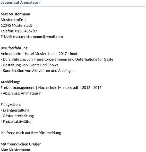 lebenslauf-animateurin