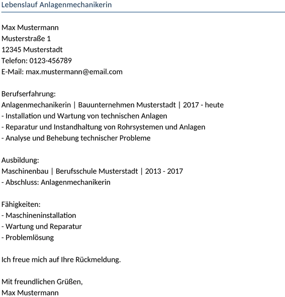 lebenslauf-anlagenmechanikerin