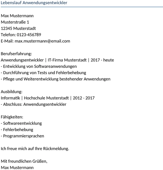 lebenslauf-anwendungsentwickler