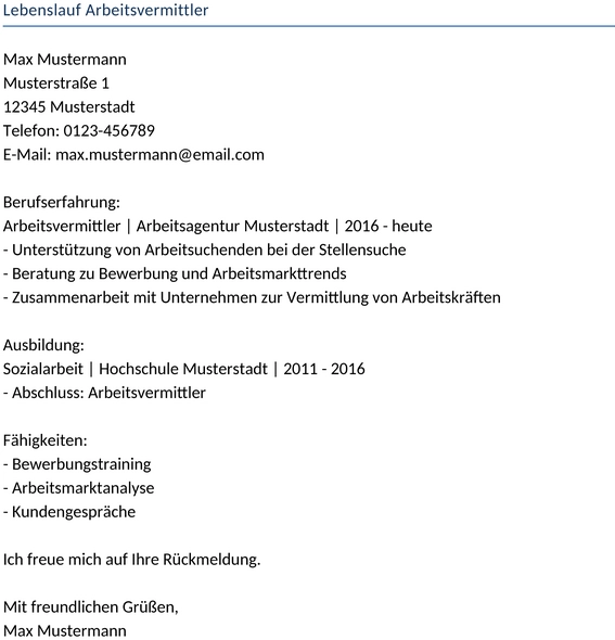 lebenslauf-arbeitsvermittler