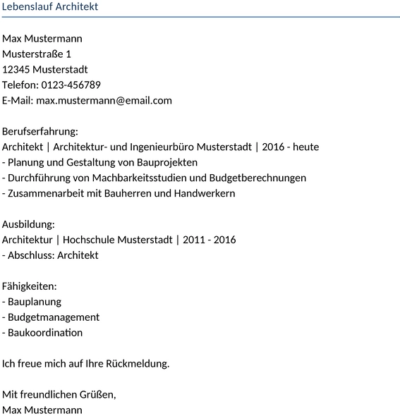 lebenslauf-architekt