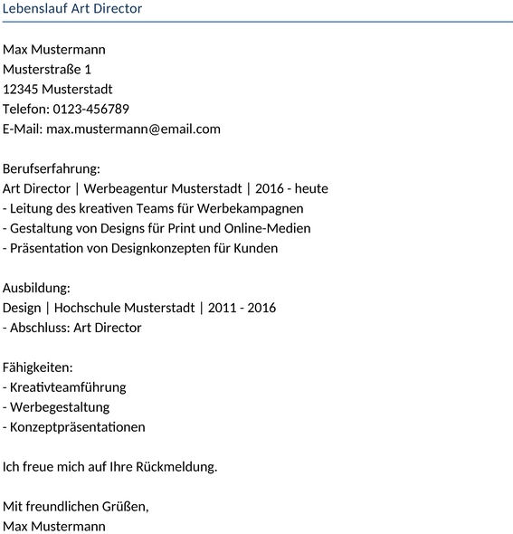 lebenslauf-art-director