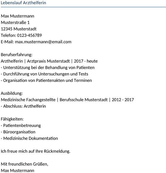 lebenslauf-arzthelferin