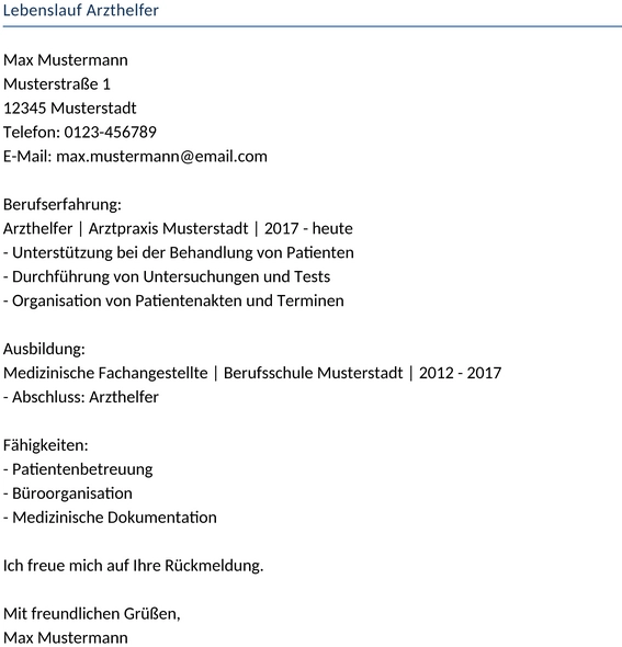 lebenslauf-arzthelferin