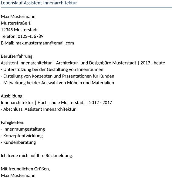 lebenslauf-assistent-innenarchitektur