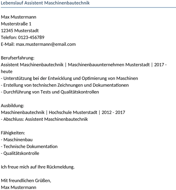 lebenslauf-assistent-maschinenbautechnik