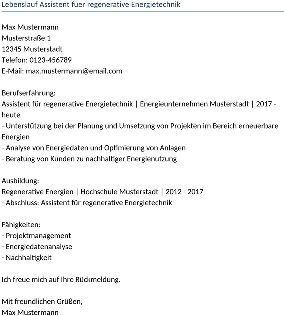 lebenslauf-assistent-regenerative-energietechnik
