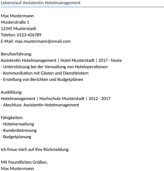 lebenslauf-assistentin-hotelmanagement