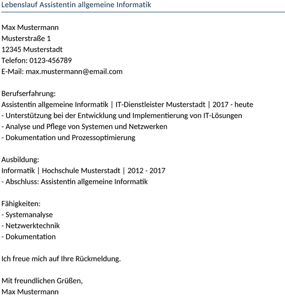 lebenslauf-assistentin-informatik