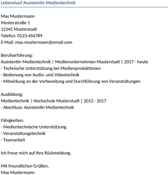 lebenslauf-assistentin-medientechnik