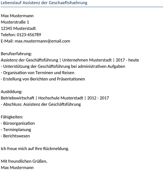 lebenslauf-assistenz-der-geschaeftsfuehrung