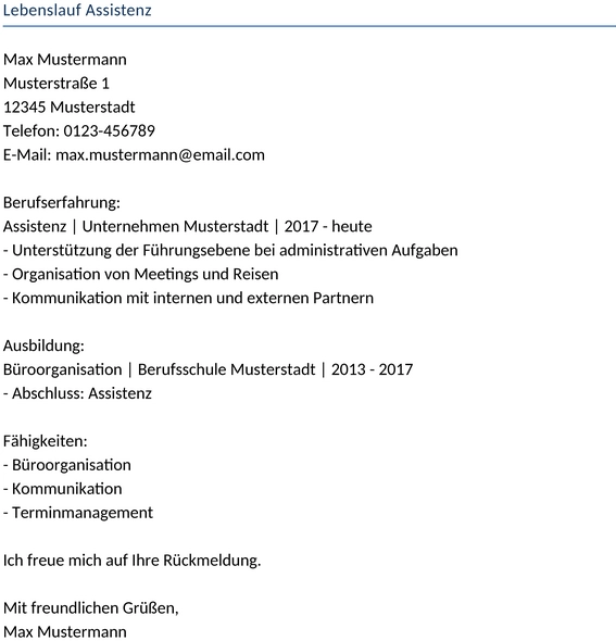 lebenslauf-assistenz