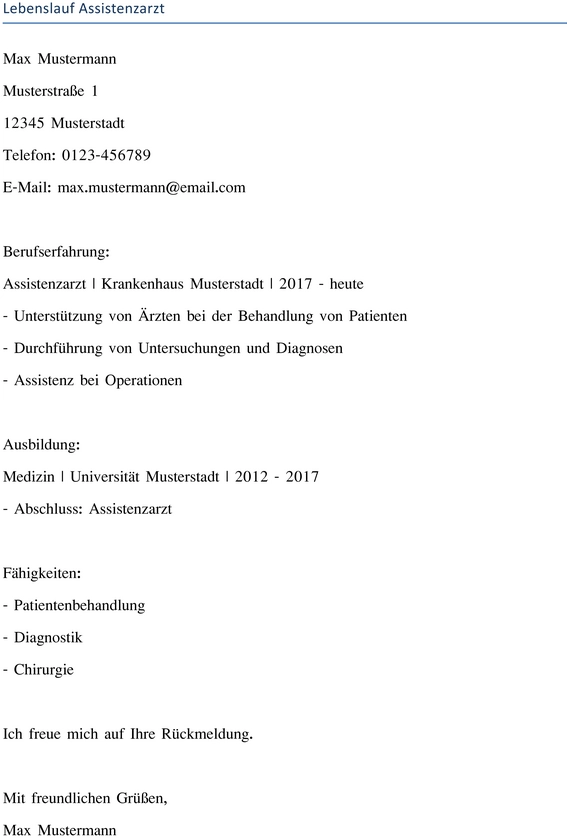 lebenslauf-assistenzarzt-vorlage-gestalten