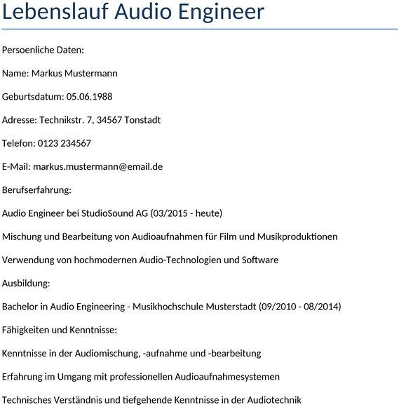 lebenslauf-audio-engineer