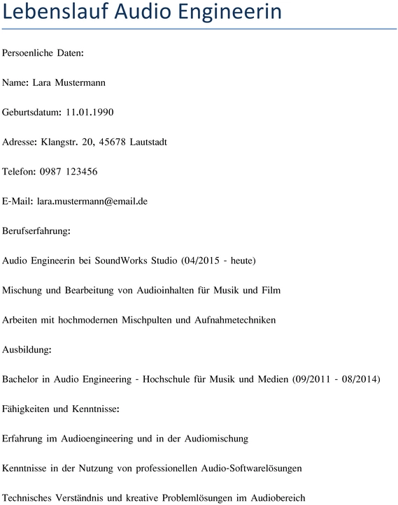 lebenslauf-audio-engineering-vorlage