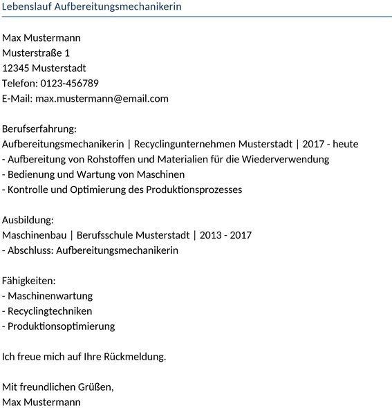 lebenslauf-aufbereitungsmechanikerin