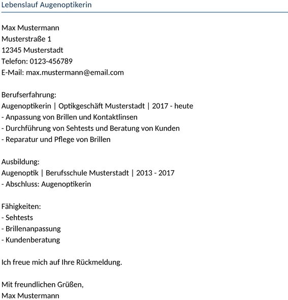 lebenslauf-augenoptikerin