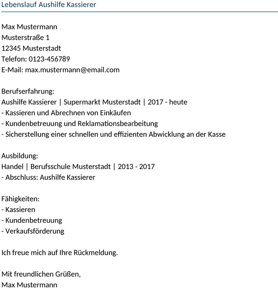 lebenslauf-aushilfe-kassierer