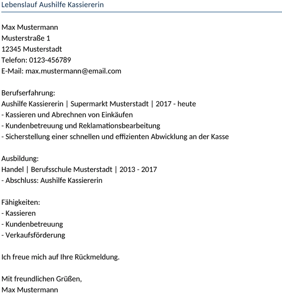 lebenslauf-aushilfe-kassiererin