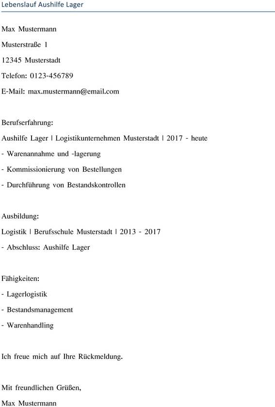 lebenslauf-aushilfe-lager-logistik-vorlage