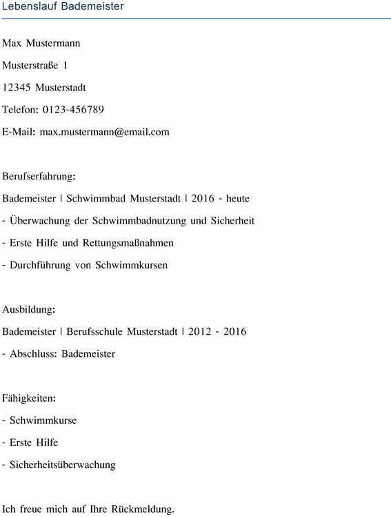 lebenslauf-bademeister-musterstadt