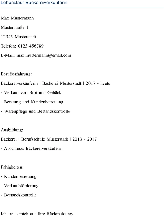 lebenslauf-baeckerin-baeckerverkaufsfrau
