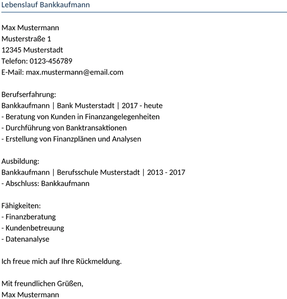 lebenslauf-bankkaufmann