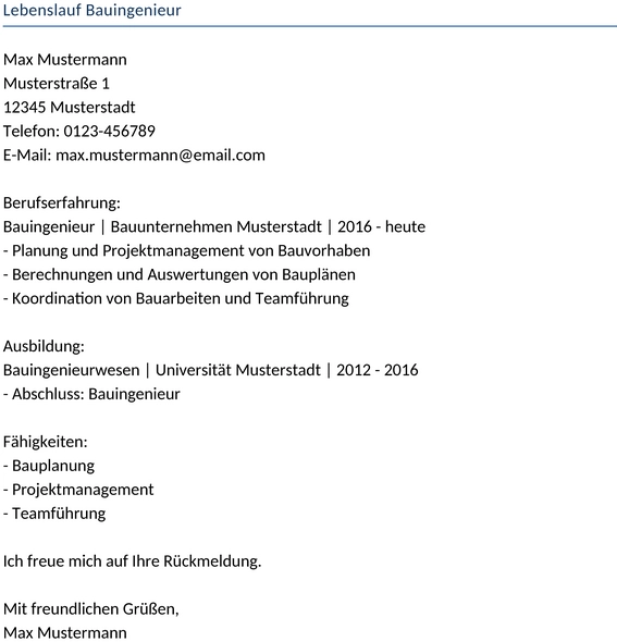lebenslauf-bauingenieur