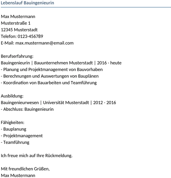 lebenslauf-bauingenieurin
