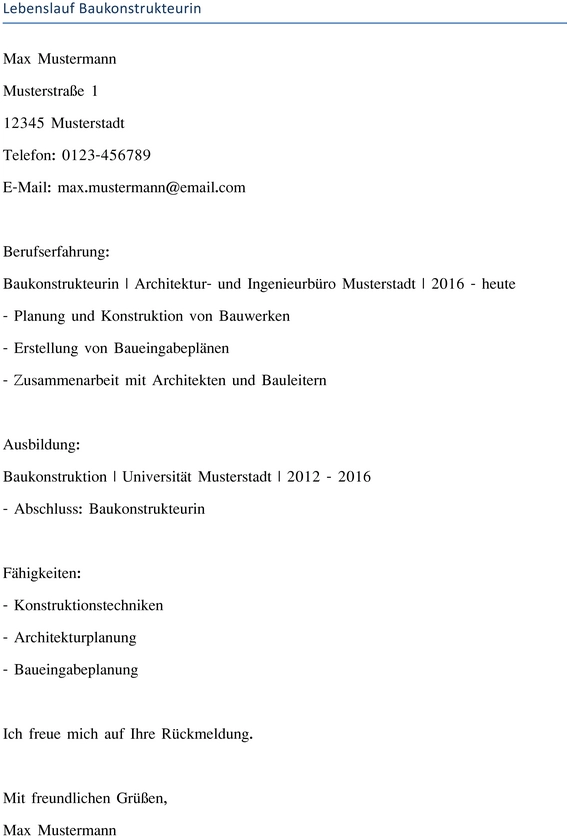 lebenslauf-baukonstrukteurin-vorlage