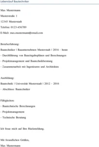 lebenslauf-bautechniker-muster-vorlage