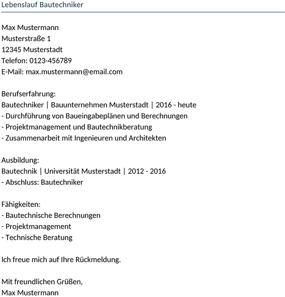lebenslauf-bautechniker