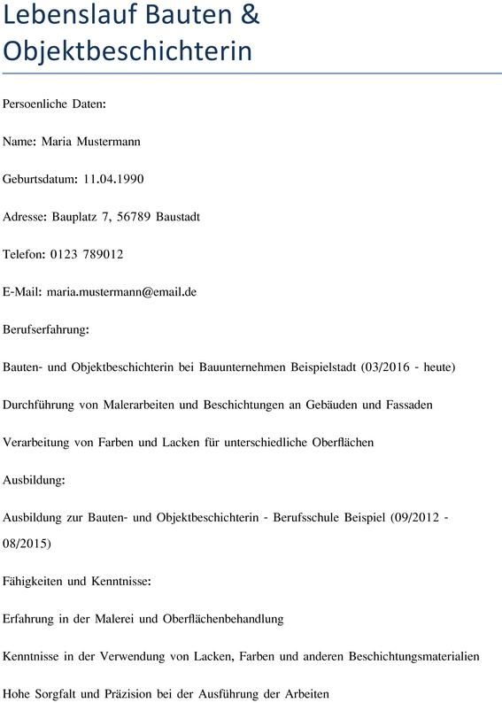lebenslauf-bauten-und-objektbeschichterin