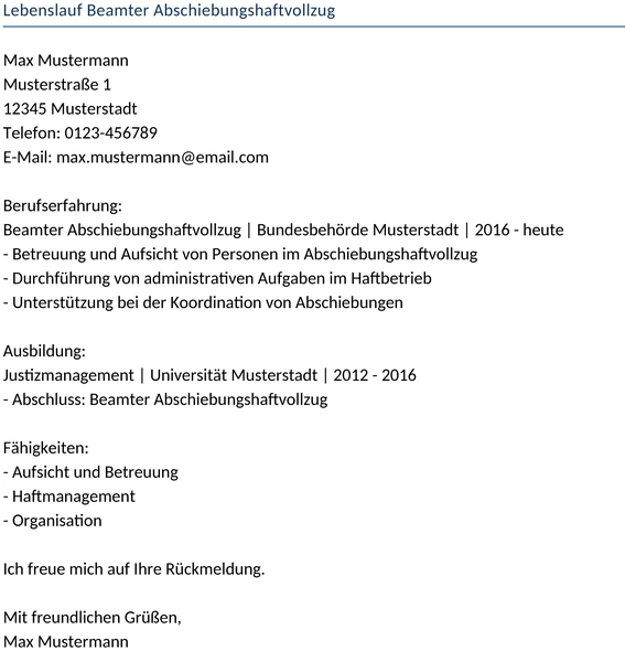 lebenslauf-beamter-abschiebungshaftvollzug