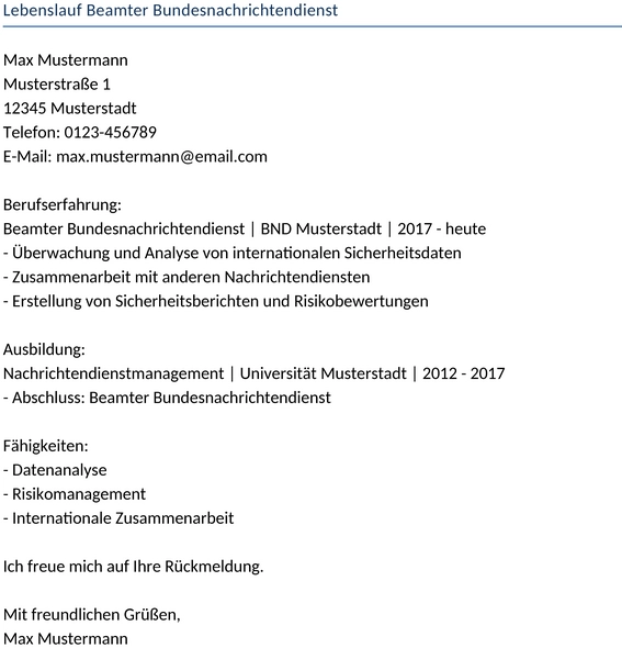 lebenslauf-beamter-bundesnachrichtendienst