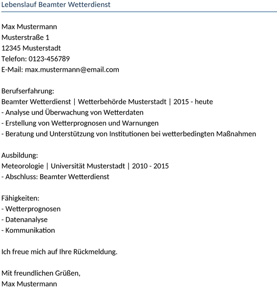 lebenslauf-beamter-wetterdienst