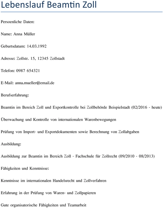 lebenslauf-beamtin-im-zollwesen