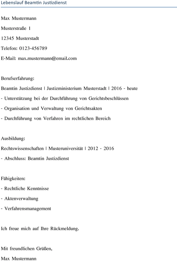 lebenslauf-beamtin-justizdienst-gestalten