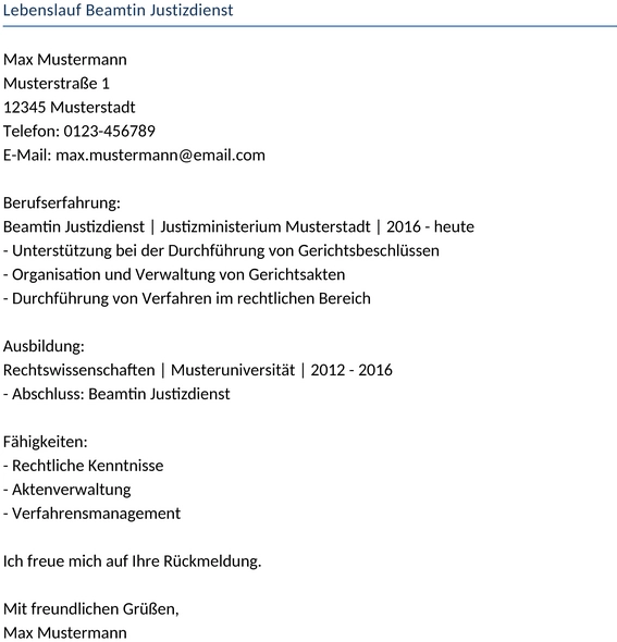 lebenslauf-beamtin-justizdienst