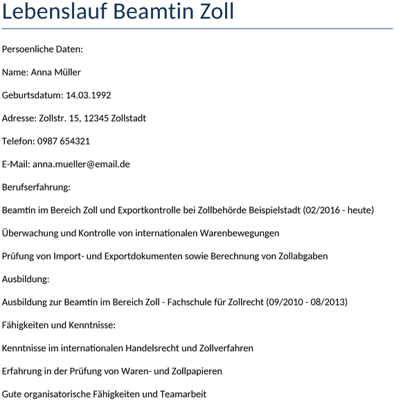 lebenslauf-beamtin-zoll